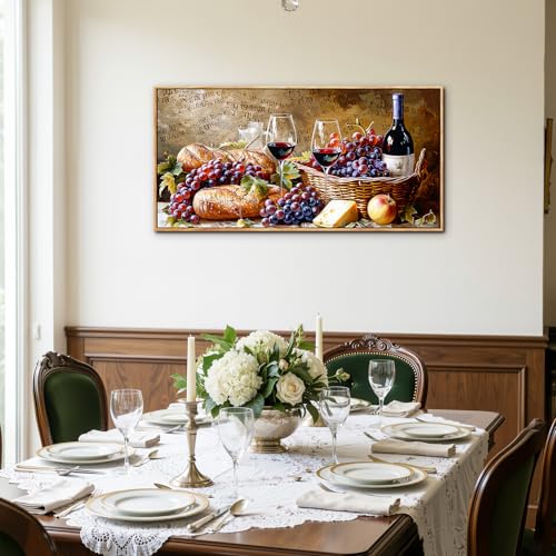 SERIMINO Modern Living Room Decoration Frames, Large Decorative Canvas, Vintage Kitchen Decoration, Red Wine Paintings Bedroom, Dining Room, Hallways, 50 x 100 cm