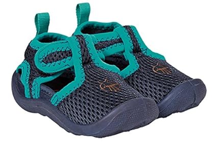 LÄSSIG Baby Kinder Badeschuhe Strandschuhe Schwimmschuhe Atmungsaktiv Anti-Rutsch Sohle Klettverschluss/Beach Sandals, Navy, 