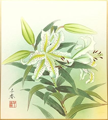 Amazon 中村千春 百合 色紙絵 ノーブランド品 アートフレーム ポスター 通販