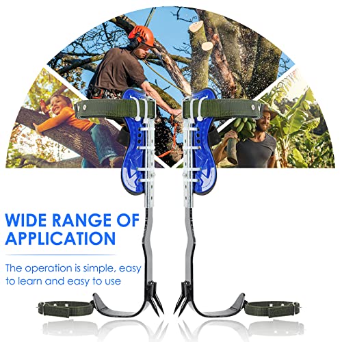Hlieeosfcn Tree Climbing Spikes Set, Claw Pruning Tree Climbing Equipment,Tree Climbing Spikes Adjustable Height,With Adjustable Safety Harness Belt