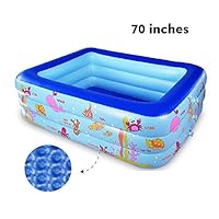 WateBom Inflatable Family Swim Center Pool with Inflatable Soft Floor, 70 inches Ocean World Kids Swimming Pool