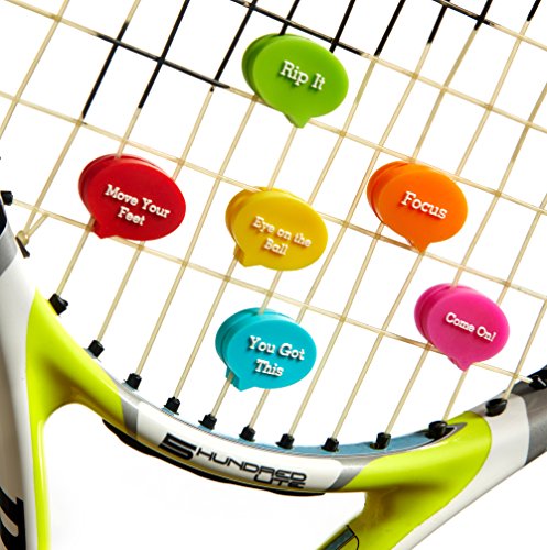thumbnail image 2 of 6 Pack Tennis Vibration Dampeners - Fun Designs To Reduce Racket Vibration 2 of 9