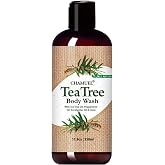 Chamuel Tea Tree Antibacterial Body Wash with Peppermint &amp; Eucalyptus Oil - Natural Daily Shower Gel for Itchy Skin, Body Odor &amp; Foot Care for Men &amp; Women, Non-GMO (11.8oz)
