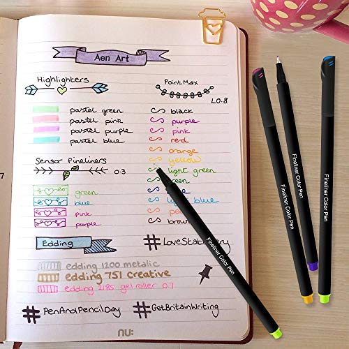 6 Colored+Fineliner+Journaling+Coloring+Supplies