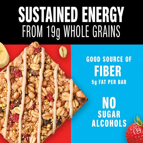 KIND HEALTHY GRAINS ENERGY BARS, STRAWBERRY BANANA, GLUTEN FREE, HEALTHY SNACKS, 19G WHOLE GRAINS, 5 COUNT