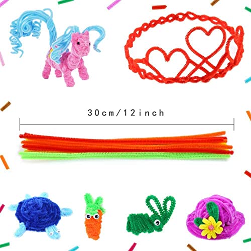 Nyganmelloz 200 Pieces Pipe Cleaners Multi Colors 30cm Chenille Stems Arts and Crafts for Kids DIY Art Creative Crafts Project Decorations (20 colors)