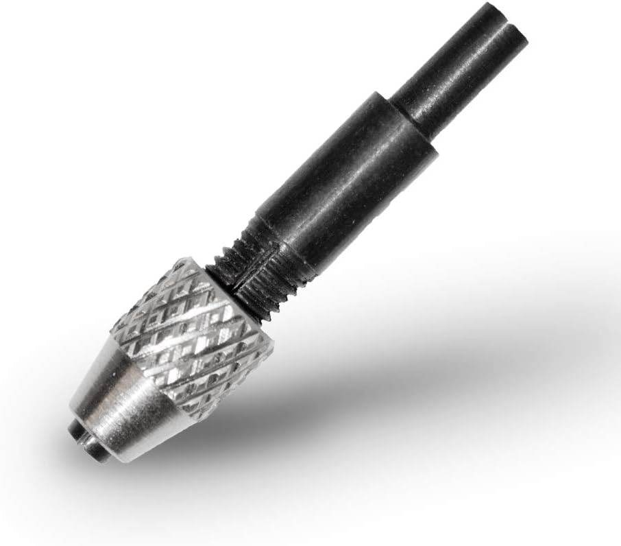 Gyros Keyless Mini Adaptor Chuck, with 1/8” Shank, 0-Inch to .039-Inch Capacity, For Bits No. 60-80 | NEW AND IMPROVED (45-01801)