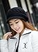 HINDAWI Winter Hats for Women Girls Warm Wool Knit Snow Ski Skull Cap with Visor,Black