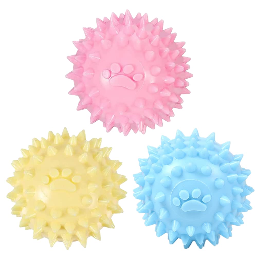 WTUSGA 3 PCS Pet Training Ball Floatable Dog Pool toy Dogs Chew Spiky Ball for Puppy, Ideal for Medium and Small Dogs Teeth Cleaning Supplies