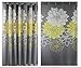 Eforgift Floral Printed Fabric Shower Curtain Polyester Waterproof/No More Mildews Bathroom Curtains withHooks Yellow/Gray/White (72-inch by 78-inch)