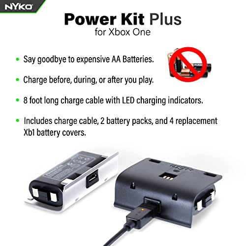 Nyko Xbox One Power Kit Plus Rechargeable Battery Kit with 2