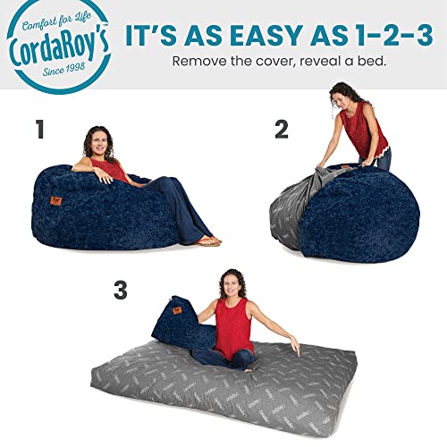 CordaRoy's Faux Fur Bean Bag Chair for Kids, Convertible Chair Folds