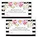 Modern Floral Diaper Raffle Tickets (25 Pack) Baby Shower Games for Girls – Invitation Insert Cards - Pink and Black