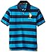 U.S. Polo Assn. Big Boys' Big Pony Logo Striped Pique Polo, Teal Blue, 14/16