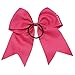 CN 10pcs 7 Inch Girls Big Hair Bow Rhinestone Cheer Bow Attached Elastic Hair Tie for Cheerleader