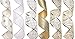 SANNO 2.5 inch 6 Rolls 36 Yards Christmas Wired Ribbon White Gold Wired Ribbon Bows Trim Assorted Organza Swirl Sheer Glitter Crafts Gift Wrapping Ribbons Holiday Wreath Decorations