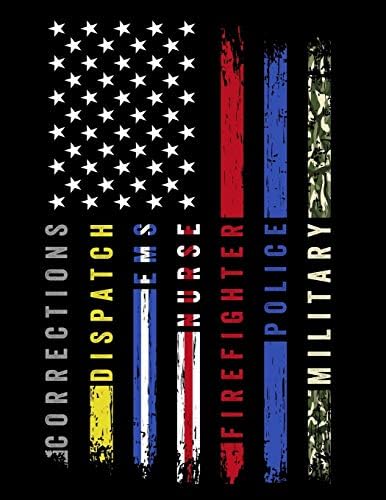 No One Fights Alone: 2020 - 2021 Daily/ Weekly/ Monthly Planner: January 2020 - December 2021 Two Year Planner with Monthly Grid Calendar, 8.5" x 11" Thin Line Hero Flag for First Responders
