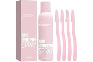 NEAORUM Hair Identifier Spray for Face Shaving Dermaplaning Woman Gifts - Skin Body Hair Identifying Spray with Razors - Facial Hair Identifier Spray for Dermaplaning, Hair Removal (1 bottle *4 Eyebrow Knife)