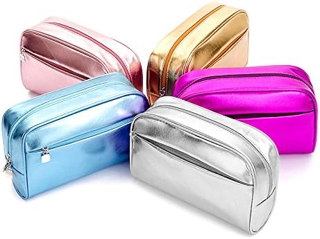 Make Up Bag, Bueno cosmetic bag for Women Skincare Cosmetic Pouch –for Women Skincare Facial Cleanser and Beauty Stuff (Silvery)