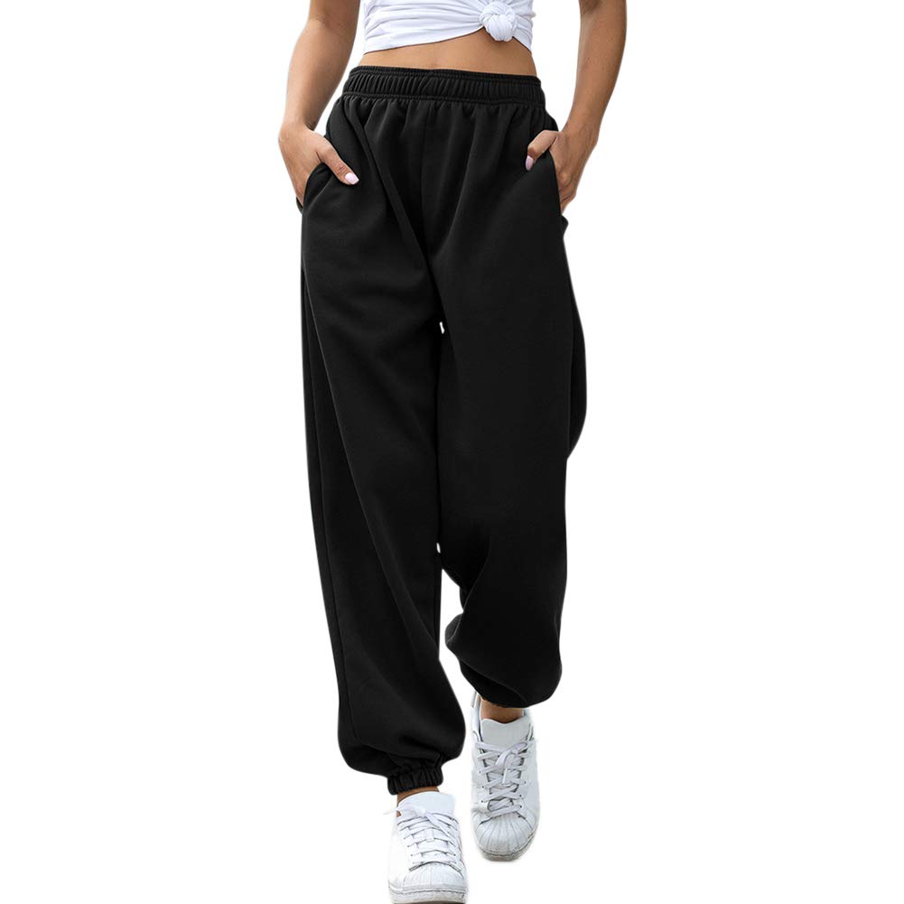 high waisted baggy sweatpants