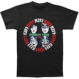 Kiss Distressed Dynasty Tour 1979 Print Men's Slim Cotton Shirt