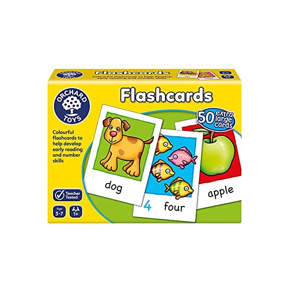 Orchard Toys Flashcards, 50 Educational Double-sided Flashcards To Teach Reading and Number Skills, Perfect for Kids Age…