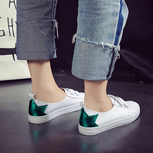 WuyiM® Women's Flats Women Spring Summer Fashion Flat Canvas Shoes Casual Boat Office Shoes White Board Shoes (Green, 5) - Thumbnail 4
