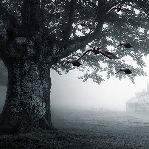 HAKACC Halloween Fledermäuse, 12 Stück Realistische Gespenstische Fledermäuse Hängende Spuk-Gummi für Halloween Party Dekoration Kostüme