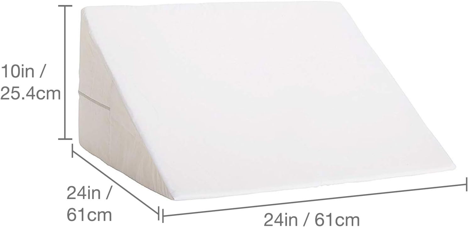 DMI Wedge Pillow to Support and Elevate Neck, Head and Back for Acid Reflux or Feet and Legs to Reduce Back Pain and Improve Circulation with Removable Cover, 10x24x24 Inch, White: Kitchen & Dining