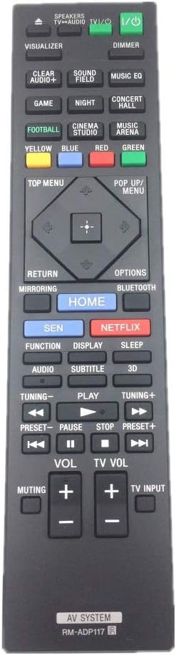 RM-ADP117 Remote Control for SONY BDV-N5200W Bluray Disc Home Theatre System HBD-N7200W Component Bluray Disc DVD Receiver by QINYUN