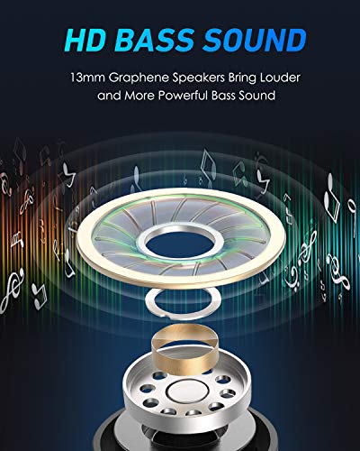 True Wireless Earbuds, ISENPENK Wireless Headphones Bluetooth V5.2 EDR with Microphones, Wireless Earphones in ear with LCD Display Volume Touch Control Voice Prompts Type-C Charging Case - Black