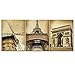 Pyradecor Famous Architecture Canvas Prints Wall Art Paris City Building Pictures Paintings for Living Room Bedroom Home Decorations Modern 3 Piece Stretched Landscape Artwork