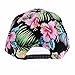 ZLYC Women's Flatbill Visor Snapback Baseball Hat Floral Print Neon Sign (Black)