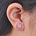 JunXin Three Color 925 Sterling Silver Round Cut Opal Stud Earring 7.5MM (Purple)