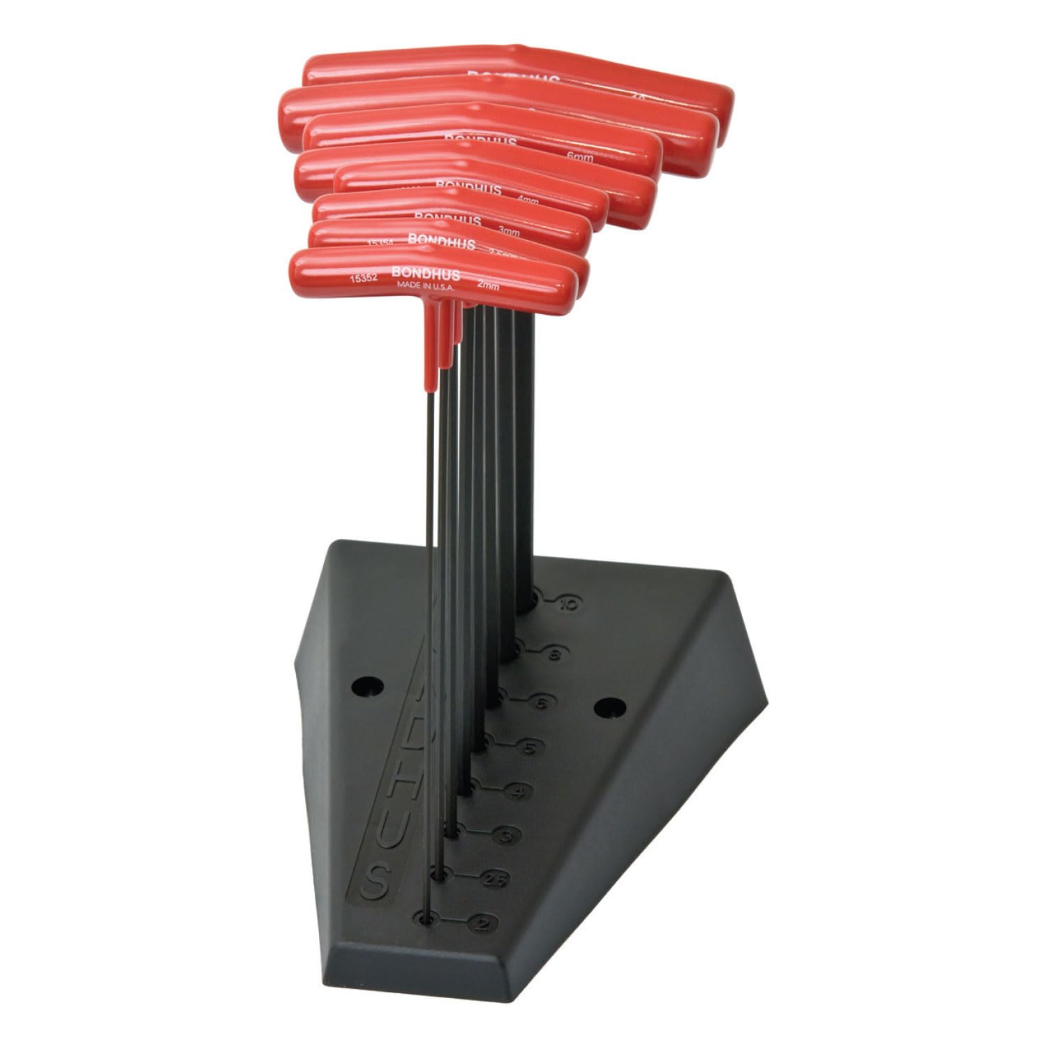 Bondhus, HTX80M/S-9 2-10MM 9" 8PC T-Handle Set+Stand, 15389
