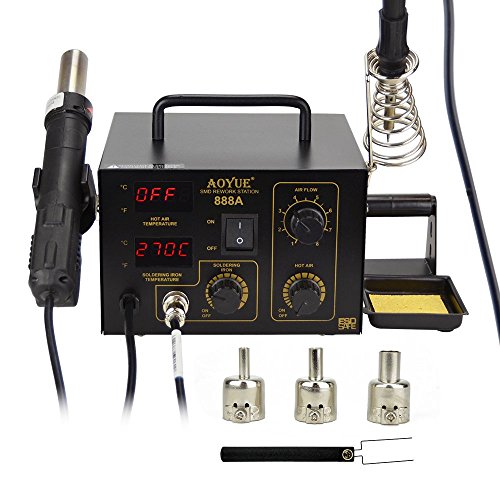 Aoyue 888A 2 in 1 Digital Hot Air Rework and Soldering Station (Certified Refurbished) - Thumbnail 2