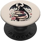 Dragon Librarian Bookish Book Reading PopSockets Adhesive PopGrip