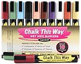 Chalk This Way Earthy Liquid Ink Markers - 10 Pack. Great For Chalkboards, Store Signs, Message Boards & Labels, Scrapbooking, Childrens Drawing Chalks