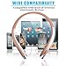 Bluetooth Headphones, Bluenin Wireless Headphones Bluetooth Neckband with Amazing Bass and HD Stereo for Running, Retractable Earbuds for iPhone Android Devices, Rose Gold