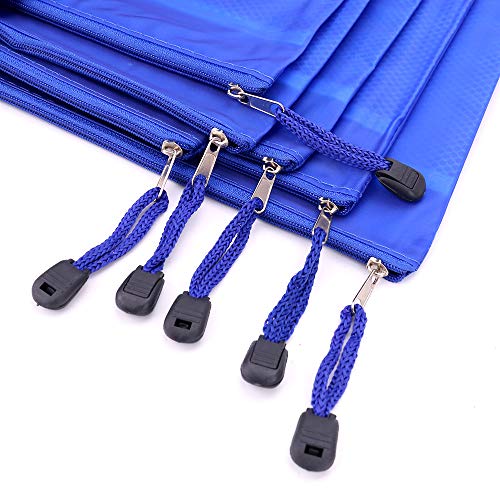 A4 Zipper File Bag Set-10 Pcs Waterproof Zipper Pouch Plastic, 10 Pcs Plastic Poly Zip Envelope Bag, 1 Pcs Expanding File, 5 Pcs Heart-Shaped Paper Clips, 1 Sheet Label Sticker Use