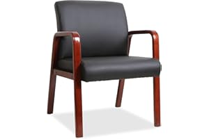 Lorell Guest Chair, Black/Mahogany