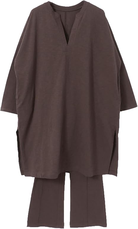 Amazon Co Jp センスオブプレイス ワンピース ドレス カフタンカットセットアップ レディース 14 26a015 Brown One 服 ファッション小物
