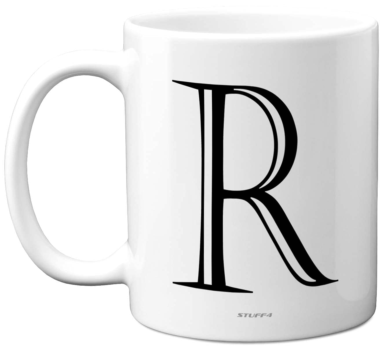Stuff4 Personalised Alphabet Initial Mug - Letter R Mug, Gifts for Him Her, Fathers Day, Mothers Day, Birthday Gift, 11oz Ceramic Dishwasher Safe Anniversary, Valentines, Christmas, Retirement