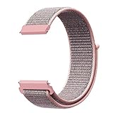 Fintie Band for Galaxy Watch 42mm & Gear Sport & Gear S2 Classic, 20mm Quick Release Nylon Sport Loop Smartwatch Replacement Strap Bands with Adjustable Closure - Pink Sand
