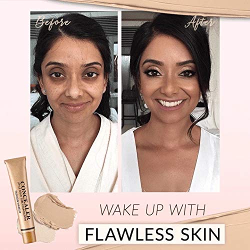 Little Gold Tube Foundation Concealer, Perfect Coverage Concealer, Waterproof Hypoallergenic Foundation, Acne Foundation Beauty, Skin Face Cover of Blemish Problem, Whelk, Spots, Tattoos (White)