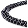 BEADNOVA 4mm Black Onyx Gemstone Round Loose Beads for Jewelry Making (90-92pcs)