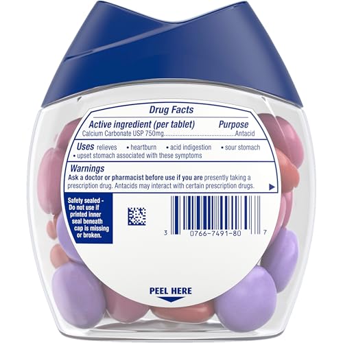 TUMS CHEWY BITES ANTACID TABLETS FOR CHEWABLE HEARTBURN & ACID INDIGESTION RELIEF, ASSORTED BERRIES, 32 COUNT