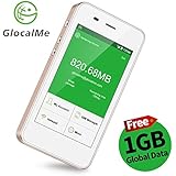 GlocalMe G3 4G LTE Mobile Hotspot, [Upgraded Version] Worldwide High Speed WIFI Hotspot with 1GB Global Initial Data, No SIM Card Roaming Charges International Pocket WIFI Hotspot MIFI Device (Gold)