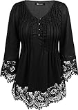 For G&PL Women's Casual 3/4 Sleeve Button-Down Lace Blouse