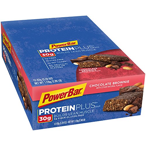 PowerBar Protein Plus Bars, Chocolate Brownie, 30g Protein, 3.28 Ounce Bars (Pack of 12)